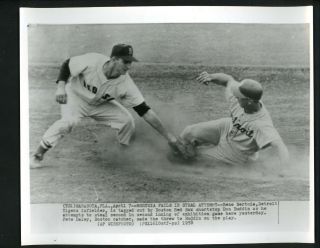Don Buddin & Reno Bertoia 1958 Press Photo Boston Red Sox Detroit Tigers