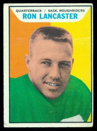 1965 Topps Cfl Football 96 Ron Lancaster Ex Cond Saskatchewan Rough Riders Card