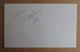 Sam Scarber Signed Autograph 3x5 Index Card Nfl Chargers Wfl 1974 Detroit Wheels