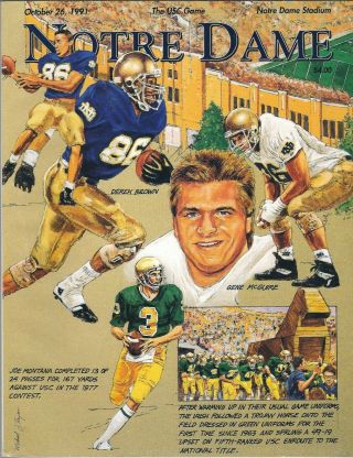 1991 Notre Dame Fighting Irish Vs Usc Program,  College Football