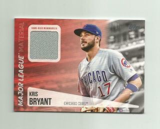 2019 Topps Major League Materials Kris Bryant Chicago Cubs Game - Jersey