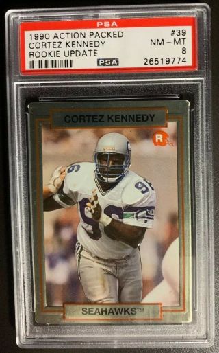 1990 Action Packed Rookie Update Cortez Kennedy 39 Psa 8