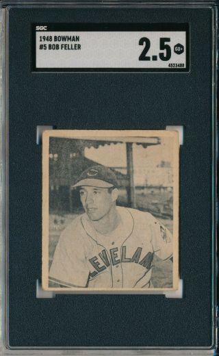 1948 Bowman 5 Bob Feller - Sgc 2.  5 Good,  (svsc)