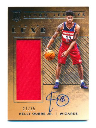 2015 - 16 Luxe Kelly Oubre Jr Rc Jumbo Jerseys Auto Autograph Rookie Sp 27/35
