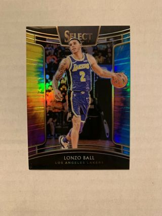 2018 - 19 Panini Select Lonzo Ball Tie - Dye Prizm Refractor Sp /25 Lakers