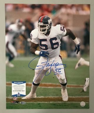 Lawrence Taylor Signed 16x20 Photo Autographed Beckett Bas Witnessed Hof