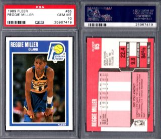 Psa10 1989 - 90 Fleer 65 Reggie Miller Indiana Pacers G00 1481