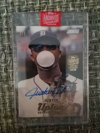 2019 Topps Archives Signature Justin Upton Tigers 1/1