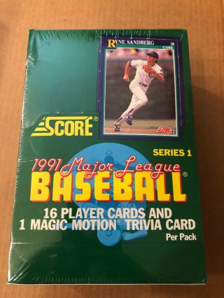 1991 Score Major League Baseball Series 1 Full Box (36) Packs