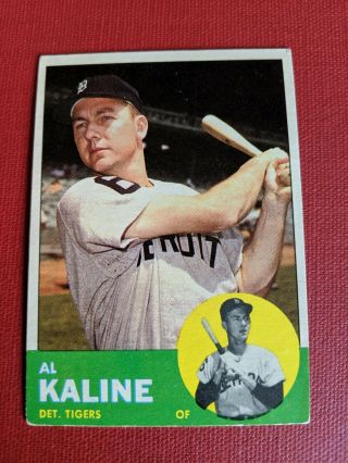 1963 Topps Baseball 25 Al Kaline Hof Detroit Tigers