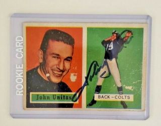 1957 Topps Nfl Football - John Unitas Rookie Card,  Card 138,  Autographed