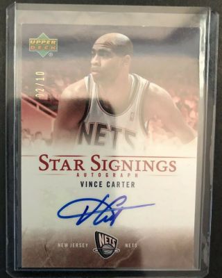 2007 - 08 Ud Upper Deck Vince Carter Star Signings Gold Auto Autograph 2/10 Sp