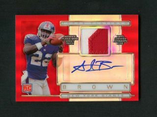 2009 Andre Brown Topps Platinum Red Refractor Rookie Rc Patch Auto /10 Ssp Nc St