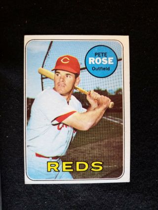 1969 Topps Baseball Card 120 Pete Rose Cincinnati Reds Ex