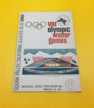 1960 Viii Winter Olympics/ 8th Olympic Games (squaw Valley Ca 2/23/1960) Program