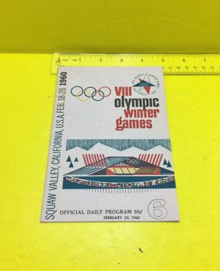 1960 VIII WINTER OLYMPICS/ 8th Olympic Games (Squaw Valley CA 2/23/1960) PROGRAM 6