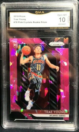 2018 - 19 Panini Prizm Trae Young Pink Ice Prizms Rookie Gem Mt 10