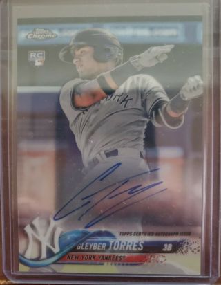 2018 Topps Chrome Gleyber Torres Auto Autograph Rc Rookie Yankees Ssp