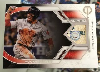 2019 Topps Tribute Mookie Betts Milestone Relic 10/10 Cycle Game Ball Red Sox