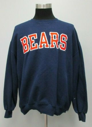 Vtg 90s Russell Athletic Chicago Bears Crewneck Sewn Sweatshirt 2xl Xxl Nfl Blue