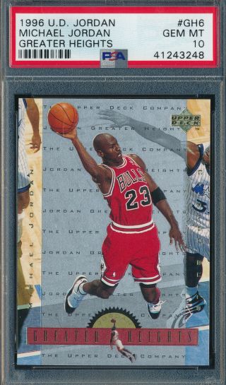 Michael Jordan 1996 - 97 Upper Deck Greater Heights Psa 10 Insert Card Gh6