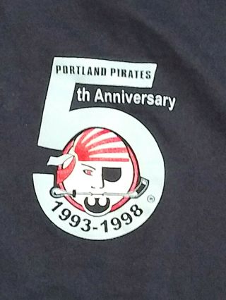 Portland Pirates Hockey 5th Anniversary Black Long Sleeve Shirt Logo XL AHL 2