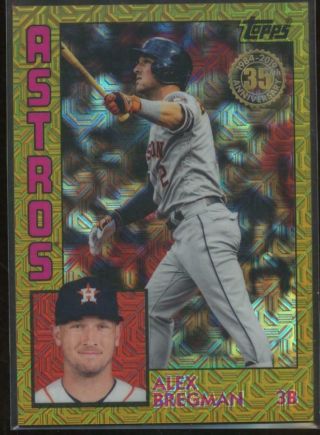 2019 Topps Series 2 Alex Bregman /50 Silver Pack Gold Refractor Parallel 3