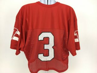 Vintage Wisconsin Badgers Football Mesh Crop Practice Belly Jersey Large Red 3 4