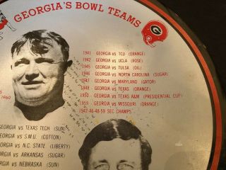 University of Georgia Bulldogs Vintage Decorative Plat Georgia ' s Bowl Teams 4