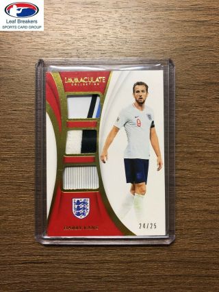 2018 - 19 Immaculate Soccer Harry Kane Triple Patch 24/25 England [rs]