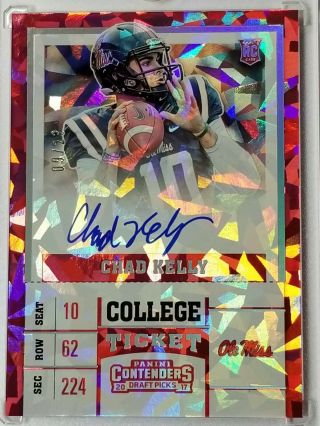 2017 Chad Kelly Contenders Cracked Ice Auto Rc 9/23 Rookie Card