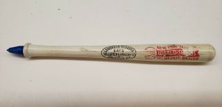 1958 York Yankees Vs Milwaukee Braves World Series Baseball Bat Ink Pen
