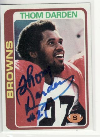 Thom Darden Cleveland Browns 1978 Topps 373 Michigan Autographed Card