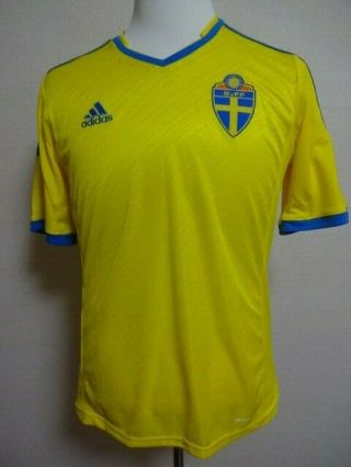 Sweden 100 Soccer Football Jersey Shirt 2013 - 2014 Home M