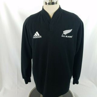 Adidas Zealand All Blacks Aig Long Sleeve Rugby Jersey L Black Climalite
