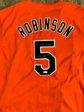 Brooks Robinson Signed Orioles Jersey Inscribed " Hof 83 " (jsa)
