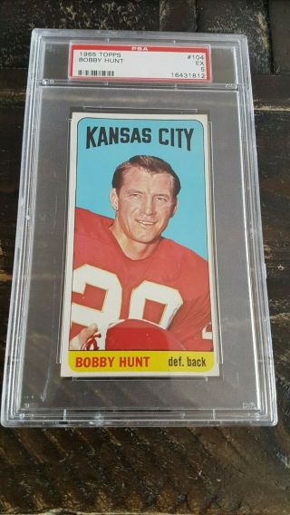 1965 Topps Football Tallboys Bobby Hunt Sp 104 Psa 5 Ex Vintage Football Card