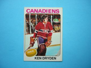 1975/76 O - Pee - Chee Nhl Hockey Card 35 Ken Dryden Ex,  75/76 Opc