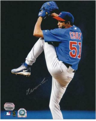 Juan Cruz Mlb Chicago Cubs Autographed 8 " X 10 " Pitching Photo