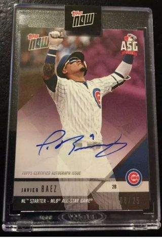 2018 Topps Now Cubs Javier Baez As - 4c All - Star Game Nl Starter Auto Asg 8/25