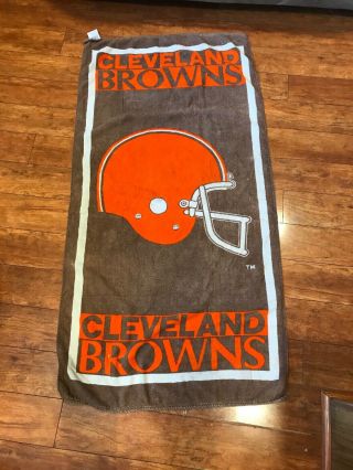 Cleveland Browns Logo Vintage 1990s Bath/beach Towel 55”x28” Brown