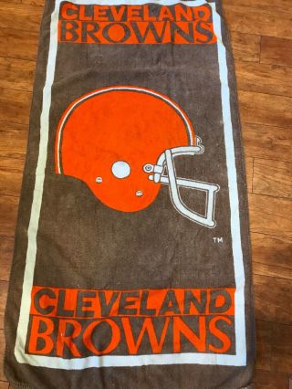 Cleveland Browns Logo Vintage 1990s Bath/Beach Towel 55”x28” Brown 2