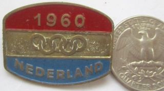 Old Olympic Pin Rome Roma Italy 1960 Netherlands Holland Noc Brass