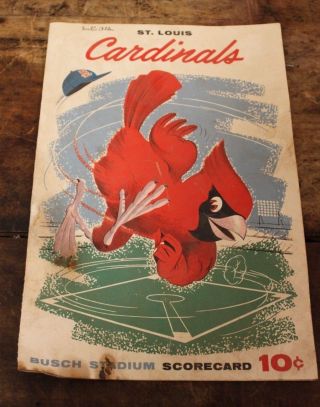 1958 St Louis Cardinals Vs Pittsburgh Home Game No 37 Scorecard Busch Stadium 2