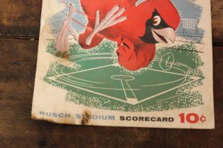 1958 St Louis Cardinals Vs Pittsburgh Home Game No 37 Scorecard Busch Stadium 3