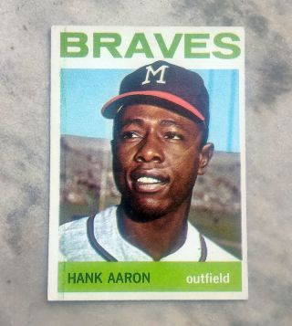 1964 Topps Baseball Card No.  300 Hank Aaron Milwaukee Braves