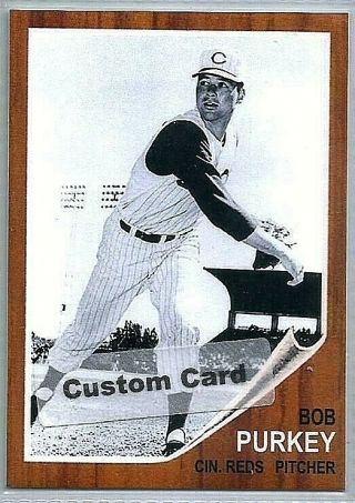 Bob Purkey Cincinnati Reds 1962 Style Custom Made Baseball Card Blank Back