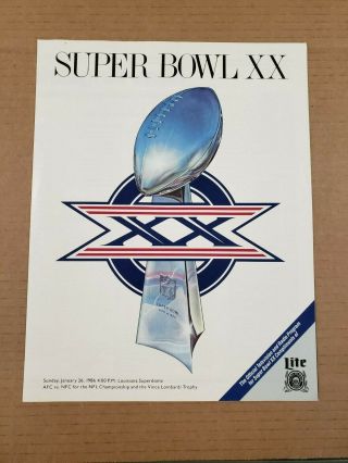1985 Chicago Bears Bowl Xx Tv Television & Radio Program