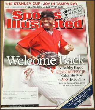 6/14/2004 Sports Illustrated Ken Griffey Jr.  Cincinnati Reds Ronald Reagan Yao