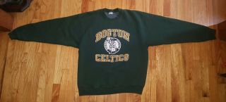 Vintage 80s Boston Celtics Green Throwback Crewneck Sweatshirt Nba 90s Size Xl